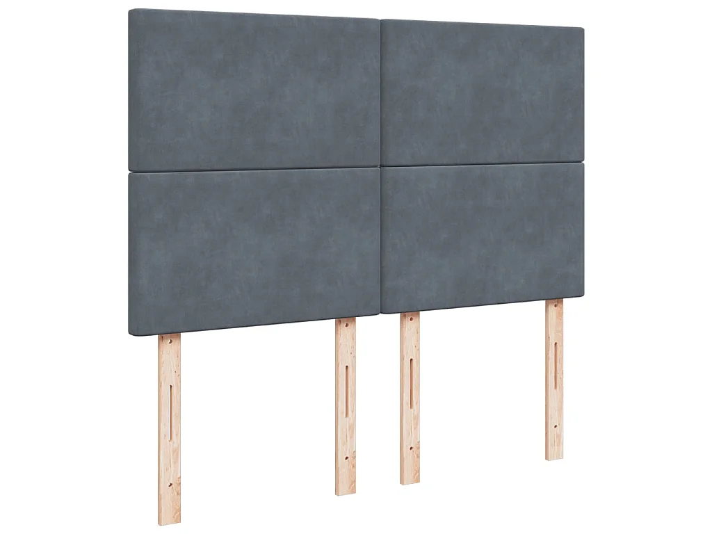 Cama box spring con colchón terciopelo gris oscuro 160x200 cm