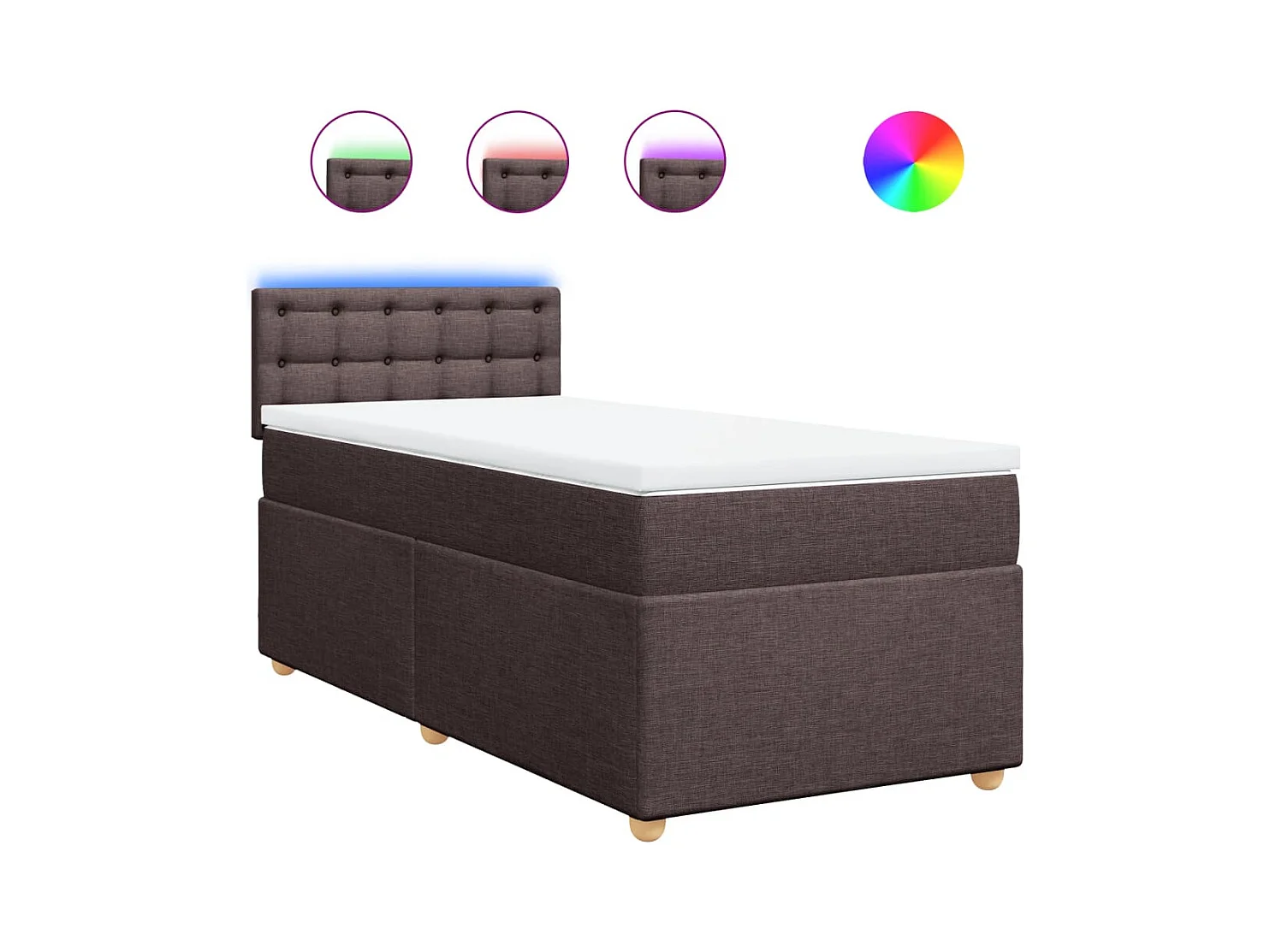 Boxspringbett mit Matratze Dunkelbraun 100x200 cm Stoff