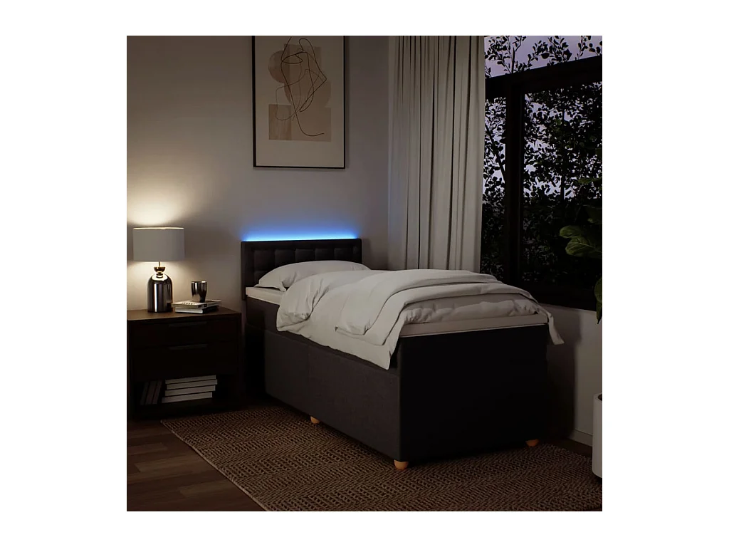 Boxspringbett mit Matratze Dunkelbraun 100x200 cm Stoff