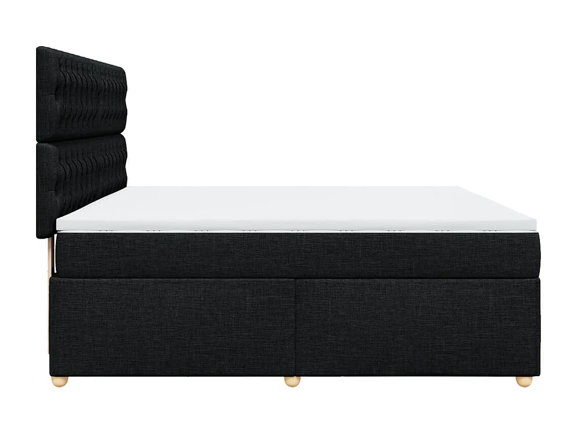 Giroletto a Molle con Materasso Nero 180x200 cm in Tessuto