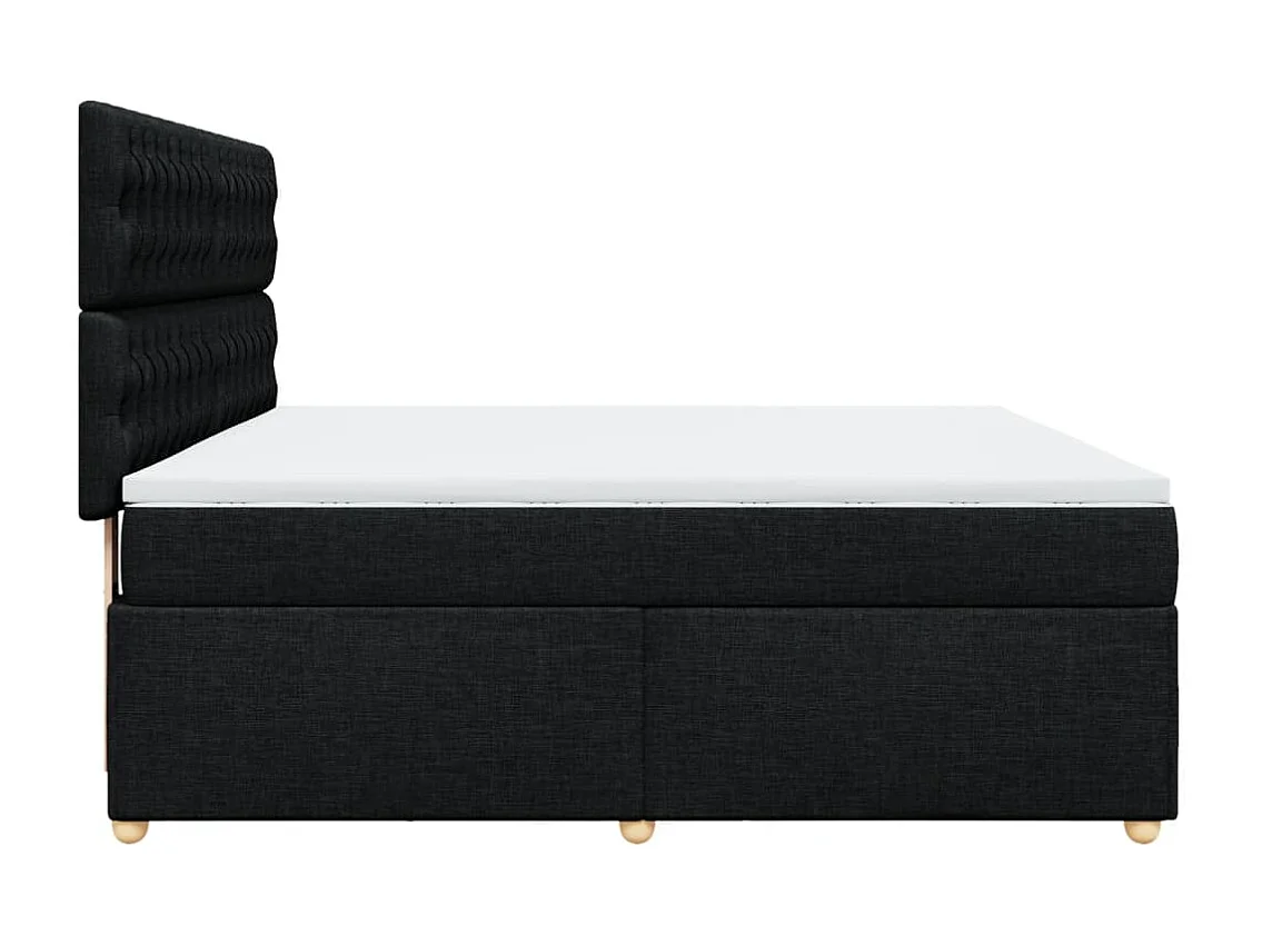 Giroletto a Molle con Materasso Nero 180x200 cm in Tessuto