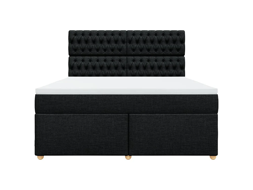 Giroletto a Molle con Materasso Nero 180x200 cm in Tessuto