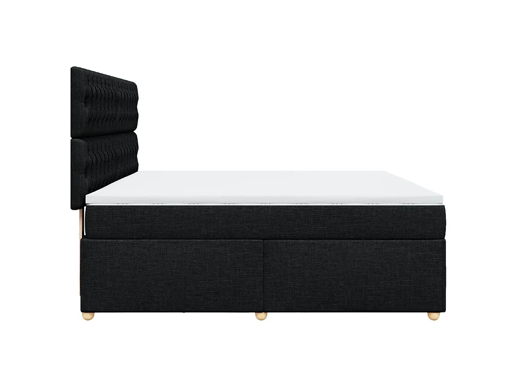 Giroletto a Molle con Materasso Nero 180x200 cm in Tessuto