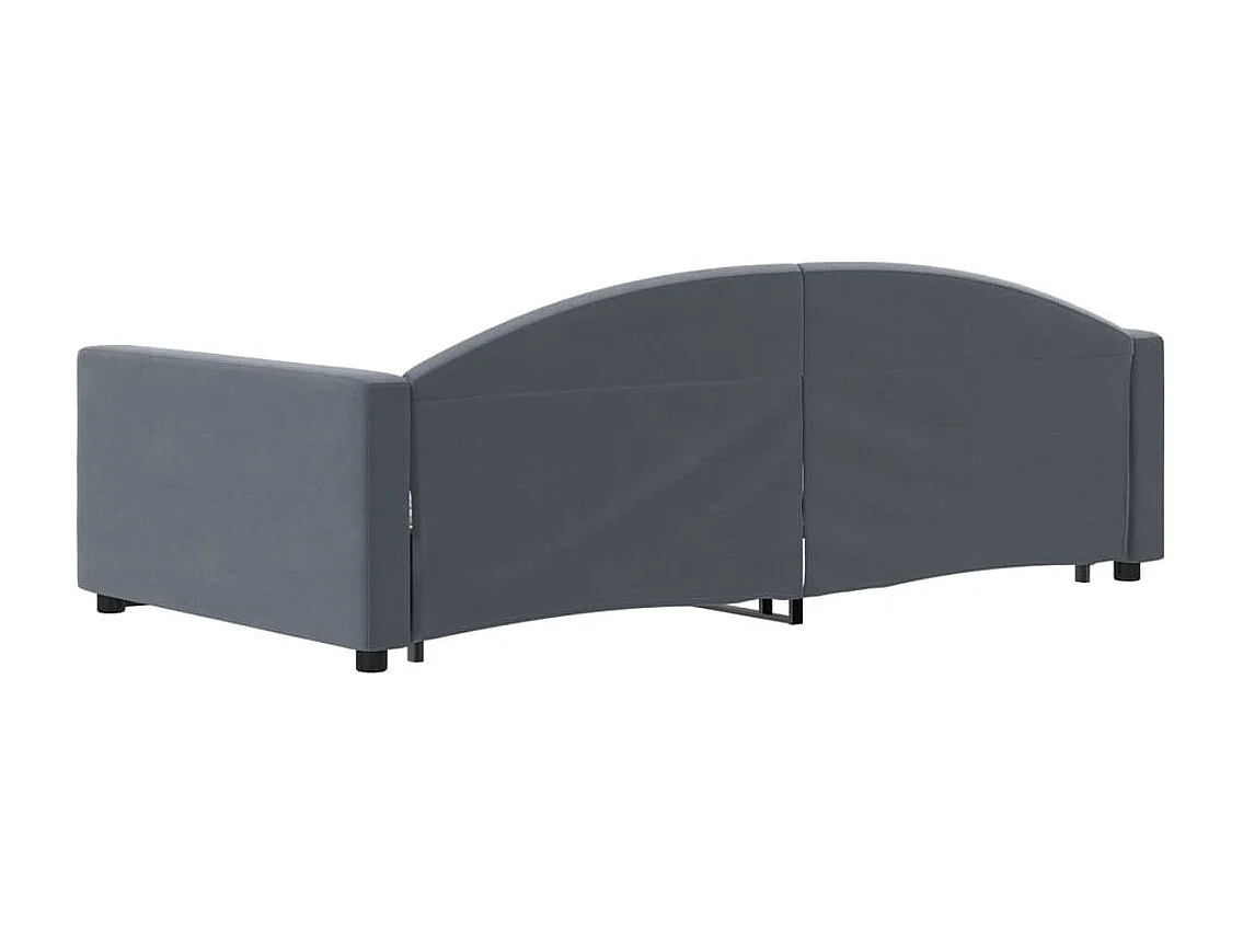 Tagesbett Ausziehbar Dunkelgrau 100x200 cm Samt