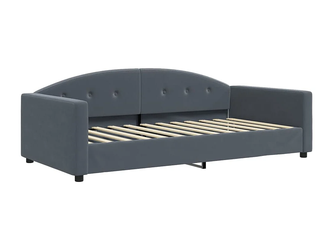 Tagesbett Ausziehbar Dunkelgrau 100x200 cm Samt