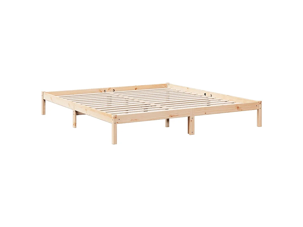Cadre de lit extra long sans matelas 180x210 cm bois massif pin