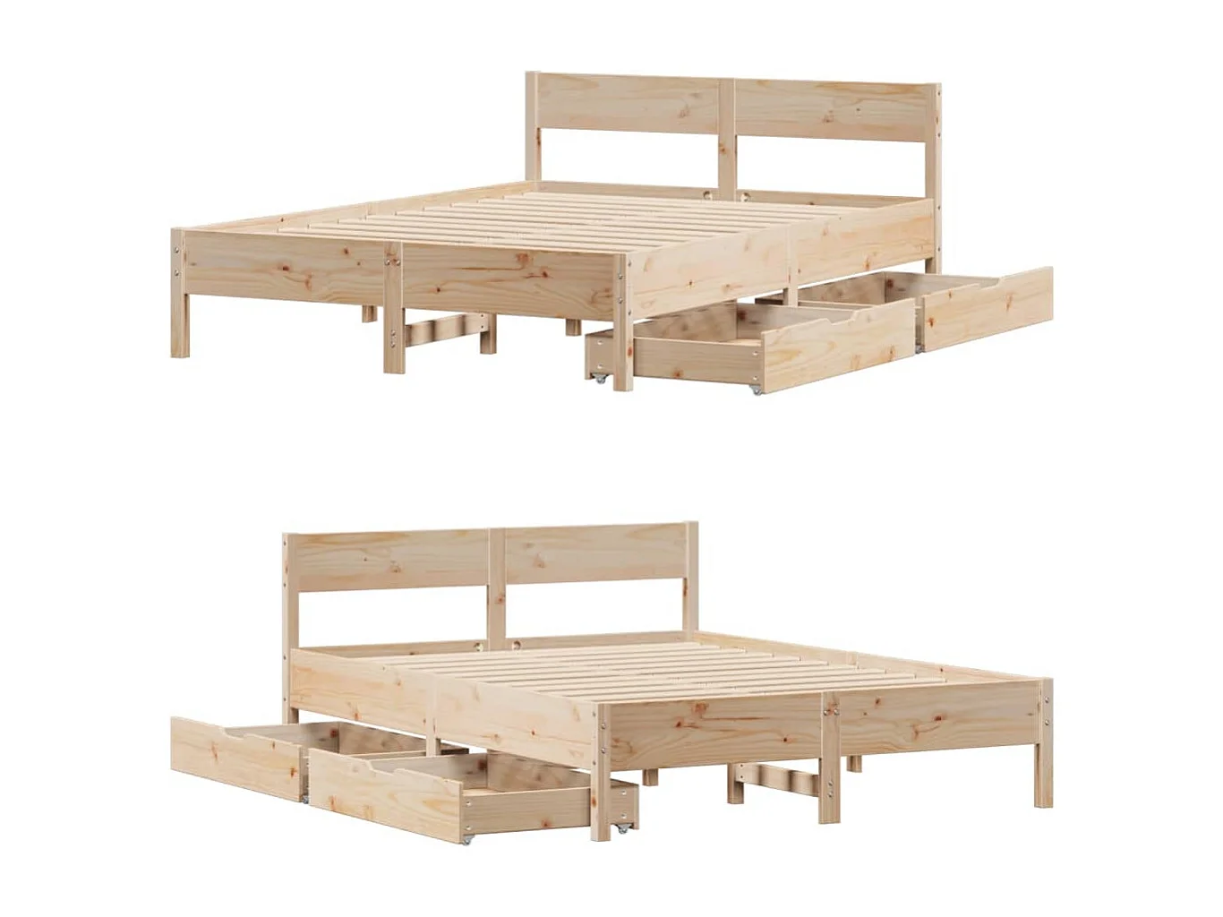 Massivholzbett ohne Matratze 140x190 cm Kiefernholz