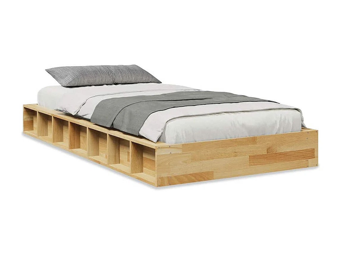 Massivholzbett ohne Matratze 90x190 cm Eichenholz