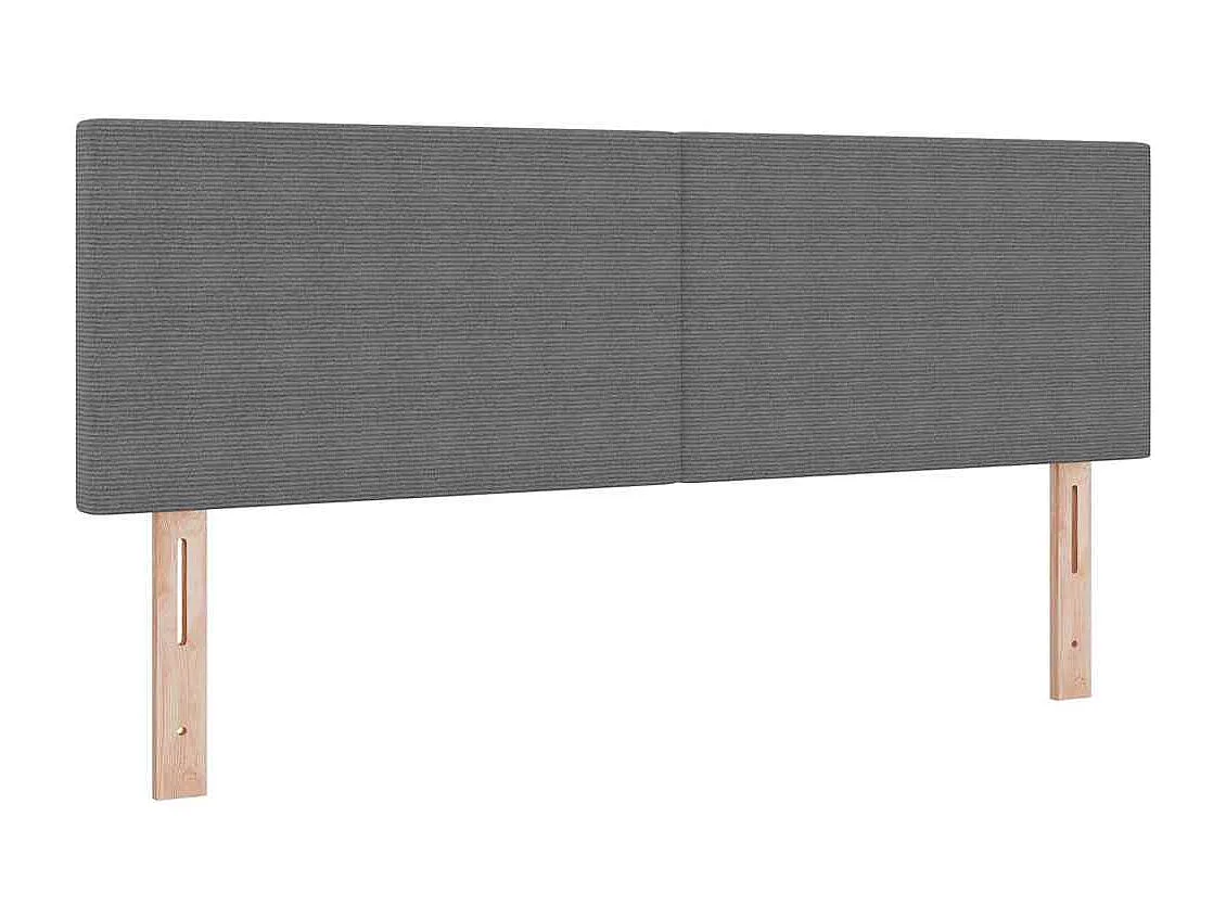 Boxspringbett Hellgrau und Weiß 140 x 190 cm Cordstoff