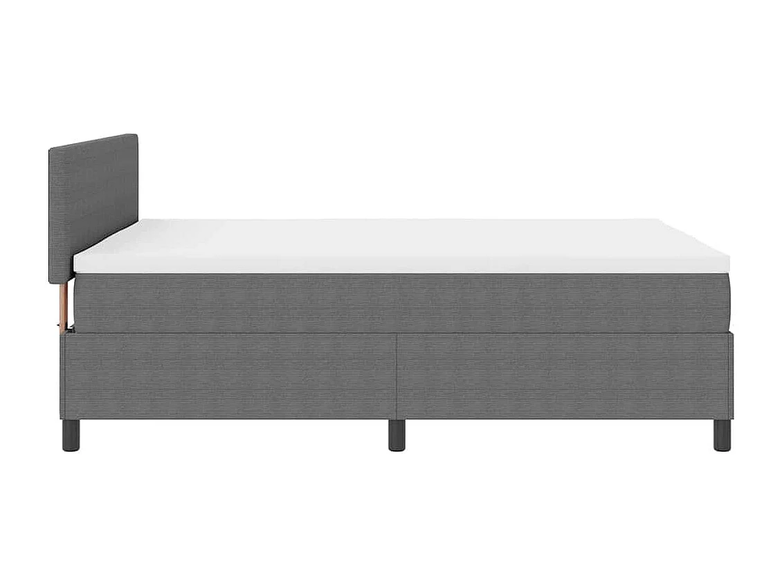 Boxspringbett Hellgrau und Weiß 140 x 190 cm Cordstoff