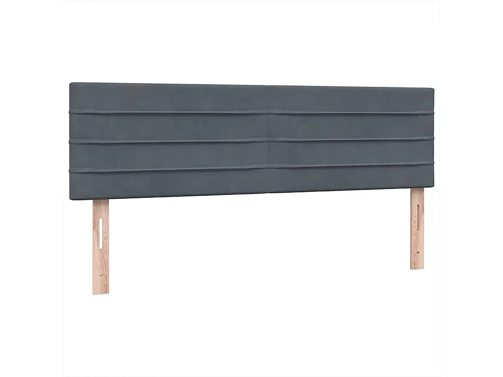 Sommier à lattes de lit et matelas gris foncé 160x210cm velours
