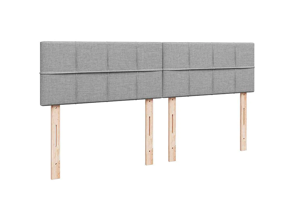 Pouf Letto con Materasso Grigio Chiaro 160x200 cm in Tessuto