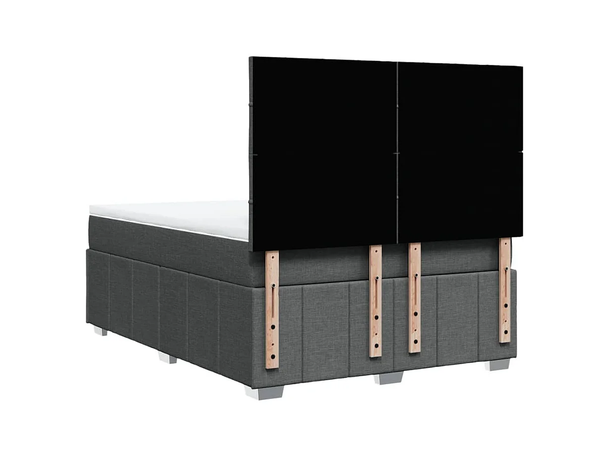 Boxspringbett mit Matratze Dunkelgrau 140x200 cm Stoff