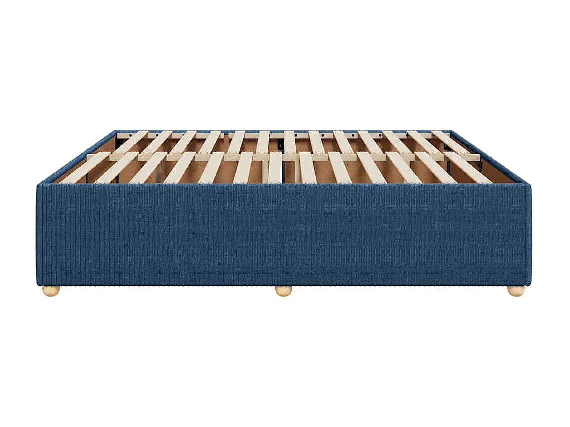 Cadre de lit sans matelas bleu 180x200 cm tissu
