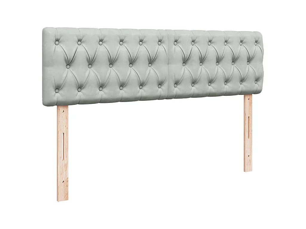 Ottoman bed met matras en LED's 140x190cm fluweel lichtgrijs