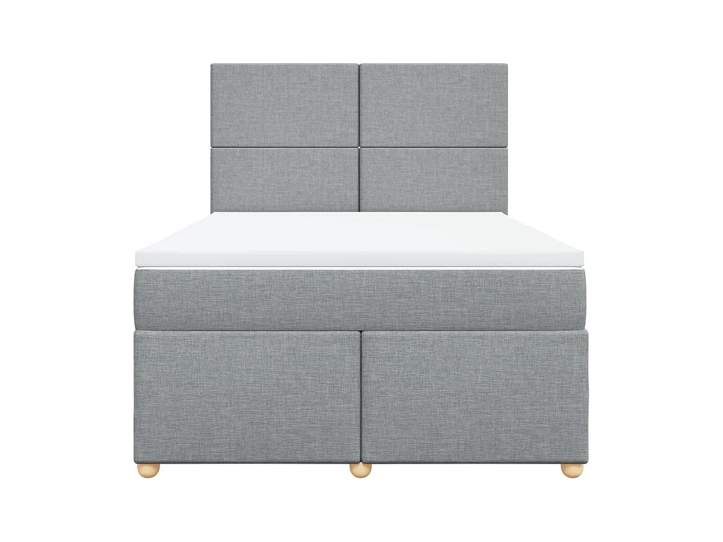 Boxspringbett mit Matratze Hellgrau 140x200 cm Stoff