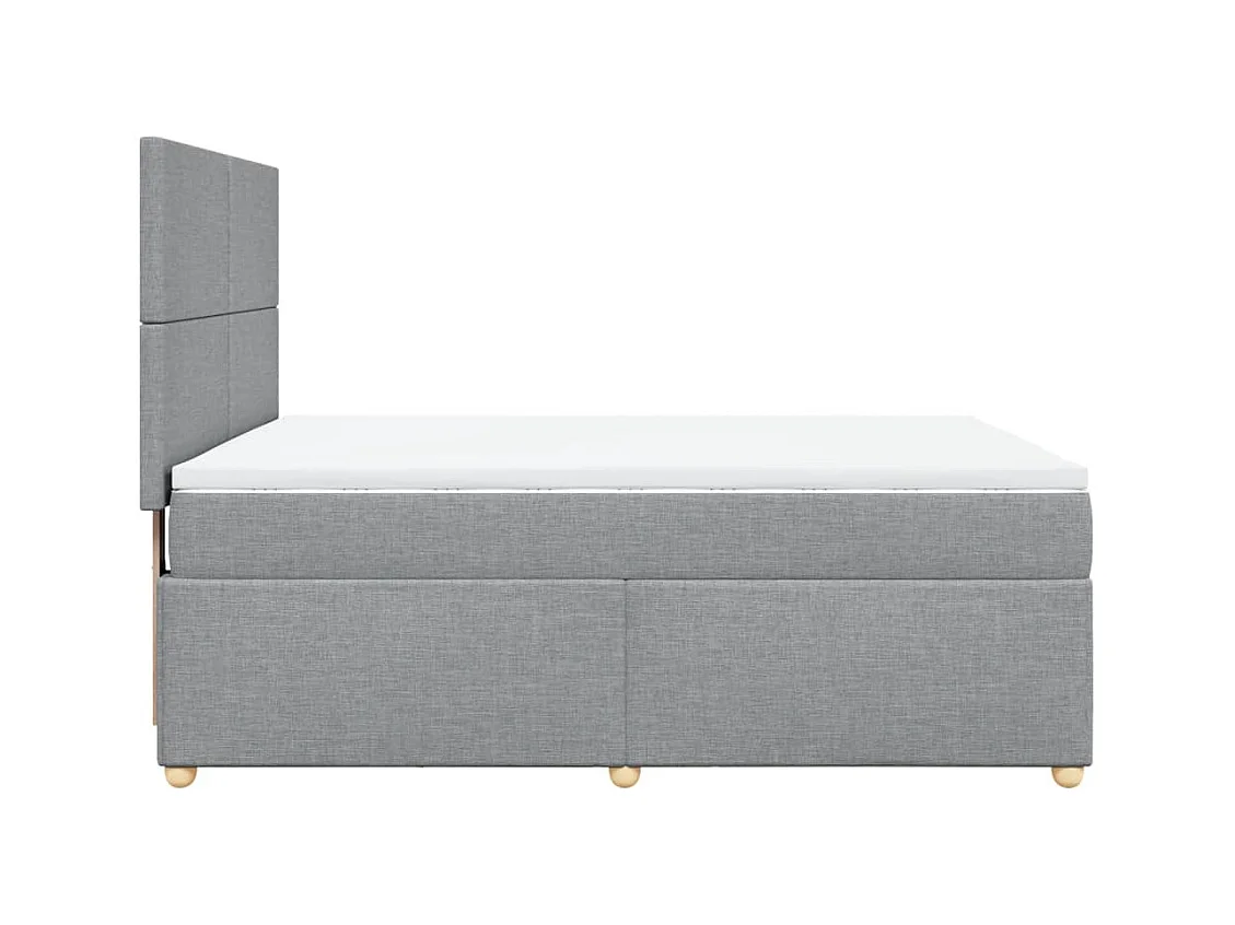 Boxspringbett mit Matratze Hellgrau 140x200 cm Stoff
