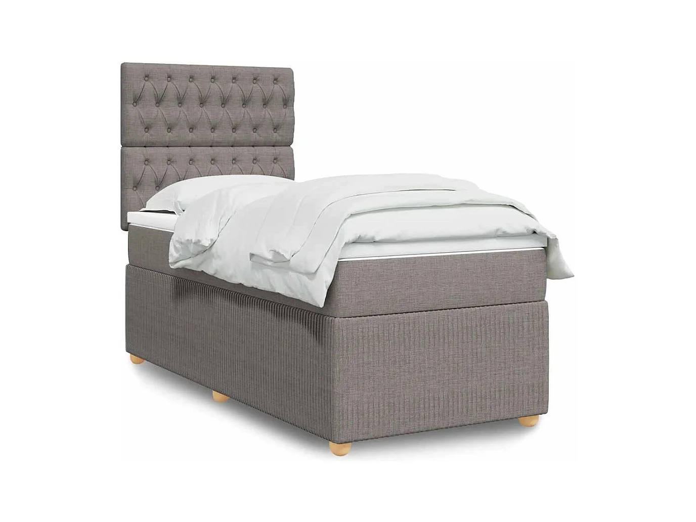Sommier à lattes de lit avec matelas Taupe 90x190 cm Tissu