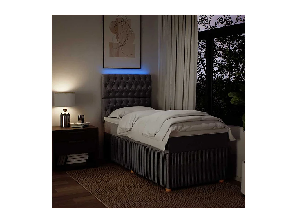 Sommier à lattes de lit avec matelas Taupe 90x190 cm Tissu