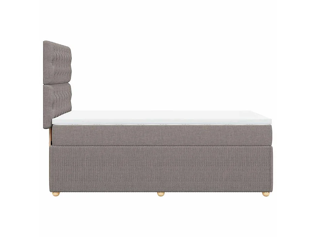 Cama com molas/colchão 90x190 cm tecido castanho-acinzentado