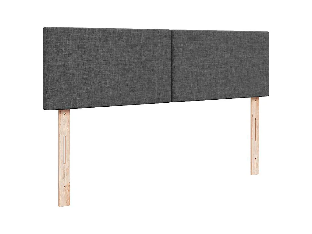 Lit ottoman avec matelas gris foncé 140x190 cm tissu