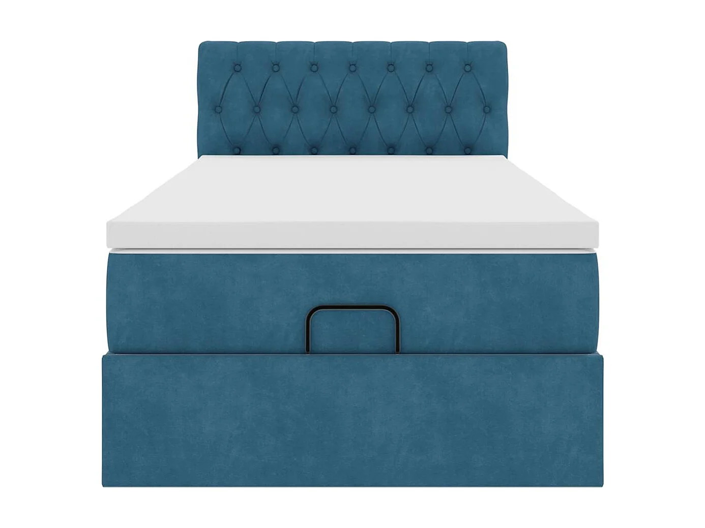 Ottoman bed met matras 90x190cm fluweel donkerblauw