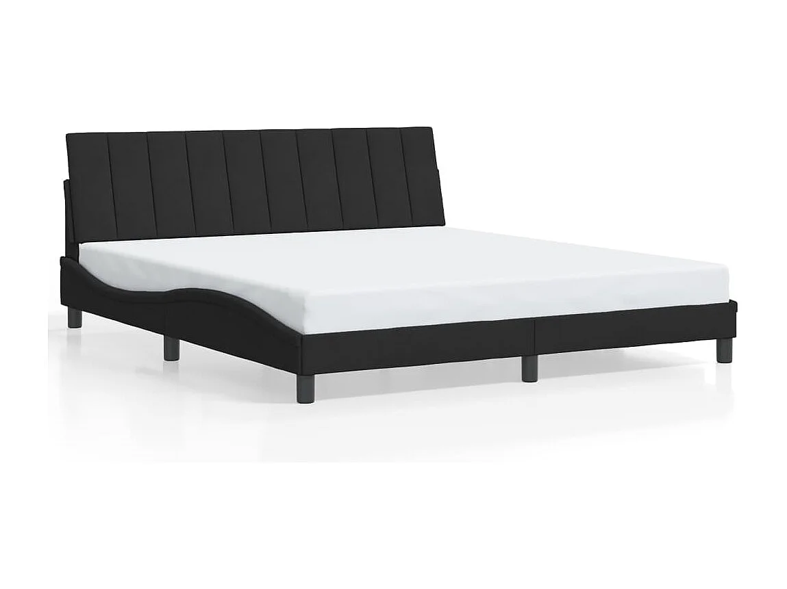 Bedframe zonder matras "Hanko" 180x200 cm fluweel zwart