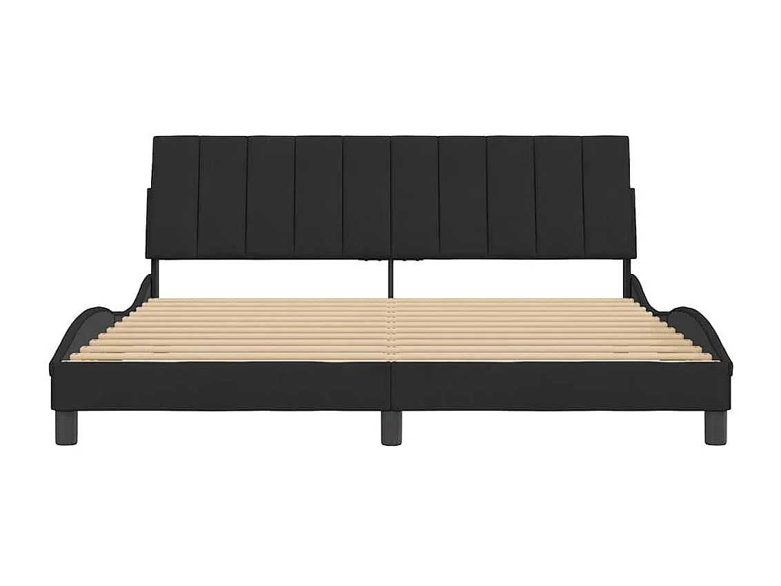 Bettgestell ohne Matratze "Hanko" Schwarz 180x200 cm Samt