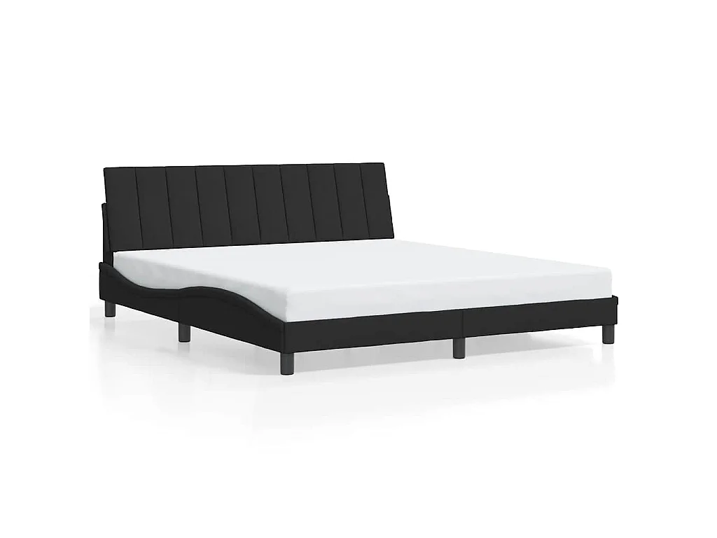 Bettgestell ohne Matratze "Hanko" Schwarz 180x200 cm Samt