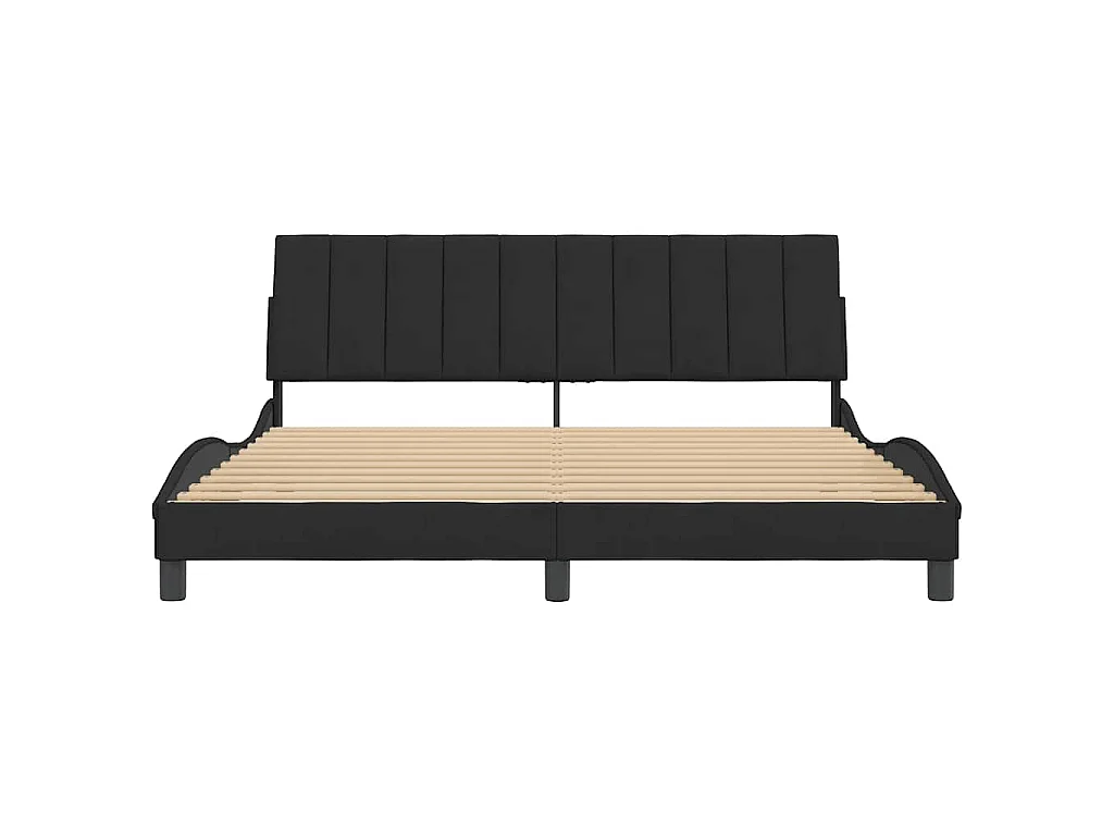 Bettgestell ohne Matratze "Hanko" Schwarz 180x200 cm Samt