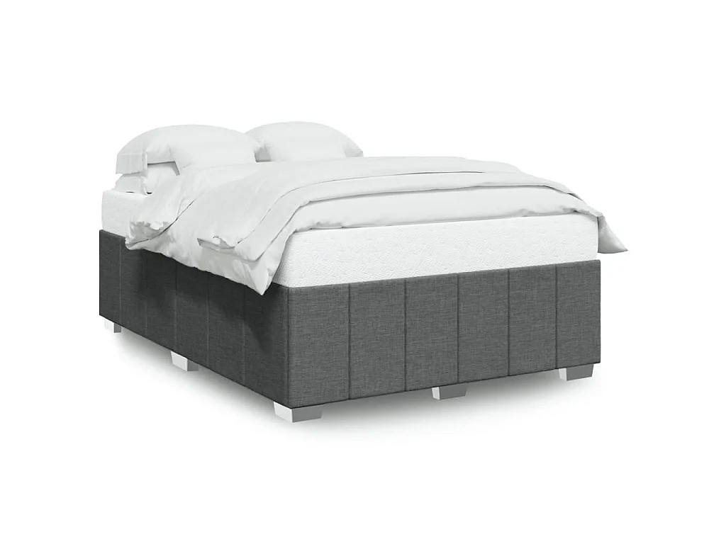 Bettgestell ohne Matratze Dunkelgrau 140x200 cm Stoff