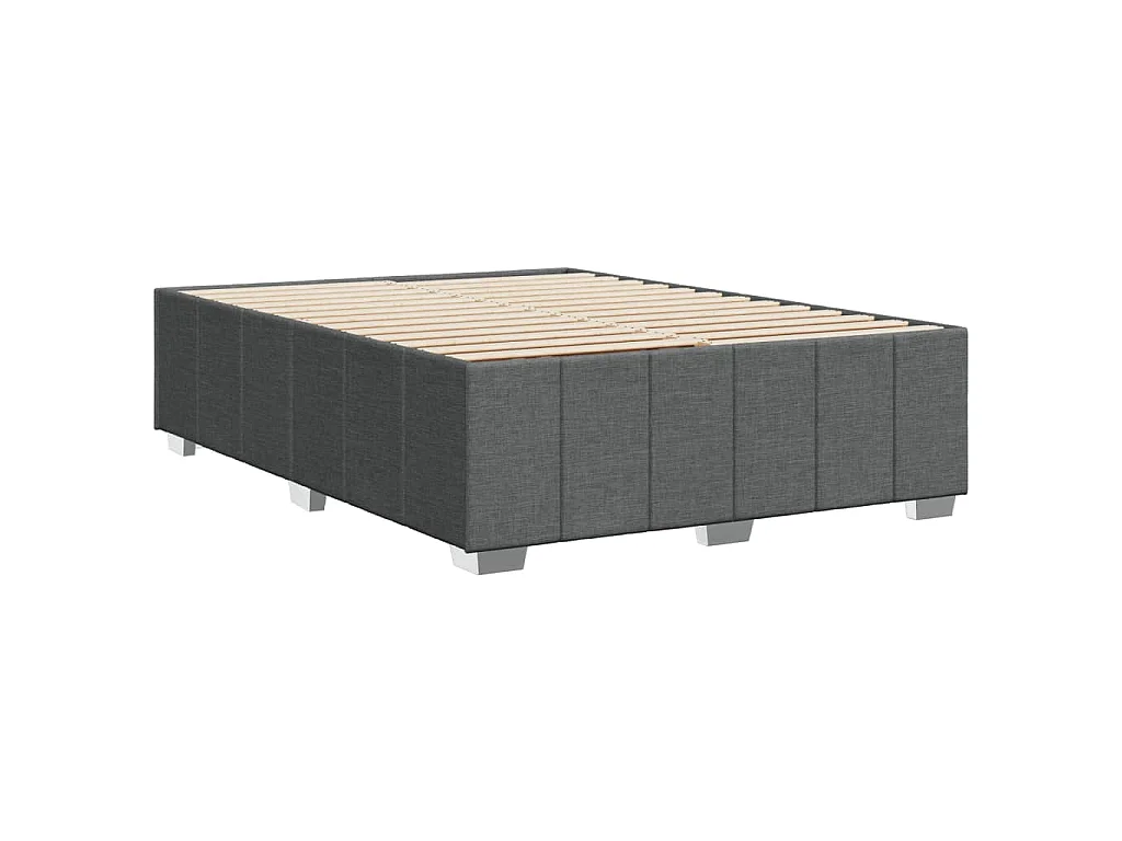 Bettgestell ohne Matratze Dunkelgrau 140x200 cm Stoff