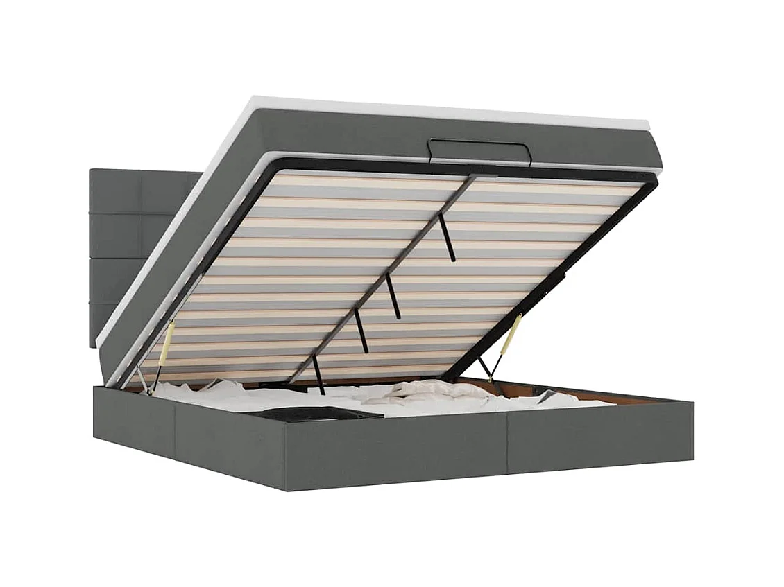 Struttura Letto Pouf con Materasso 180x200 cm in Tessuto