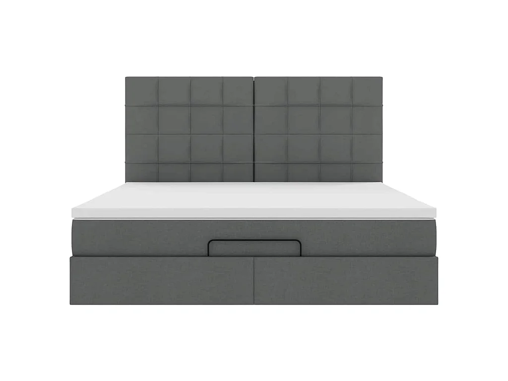 Estructura cama otomana colchón tela gris oscuro 180x200cm