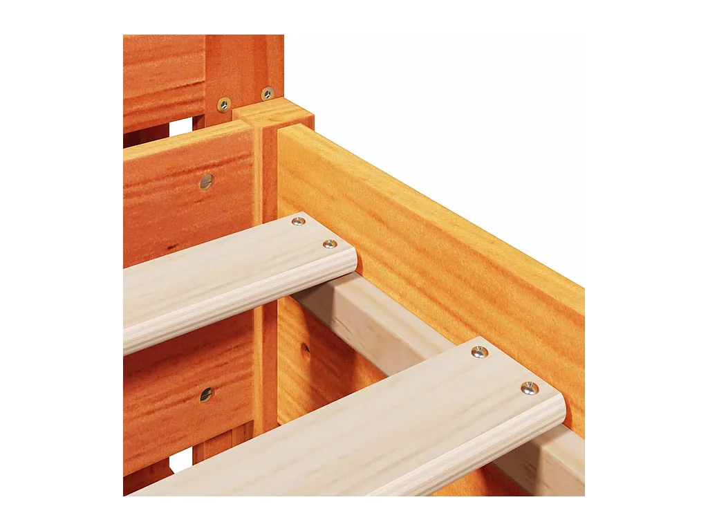 Cadre de lit sans matelas cire marron 140x190cm bois pin massif