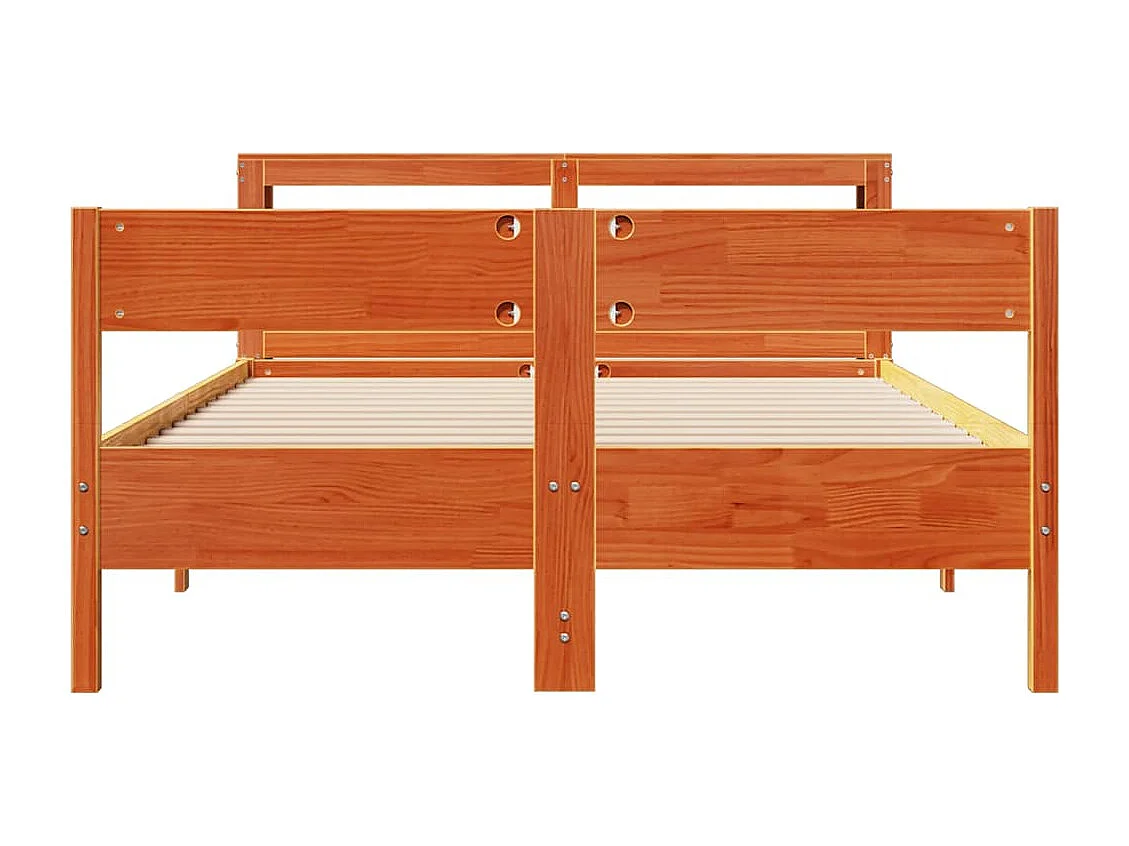 Cama sem colchão 140x190 cm pinho maciço castanho-mel