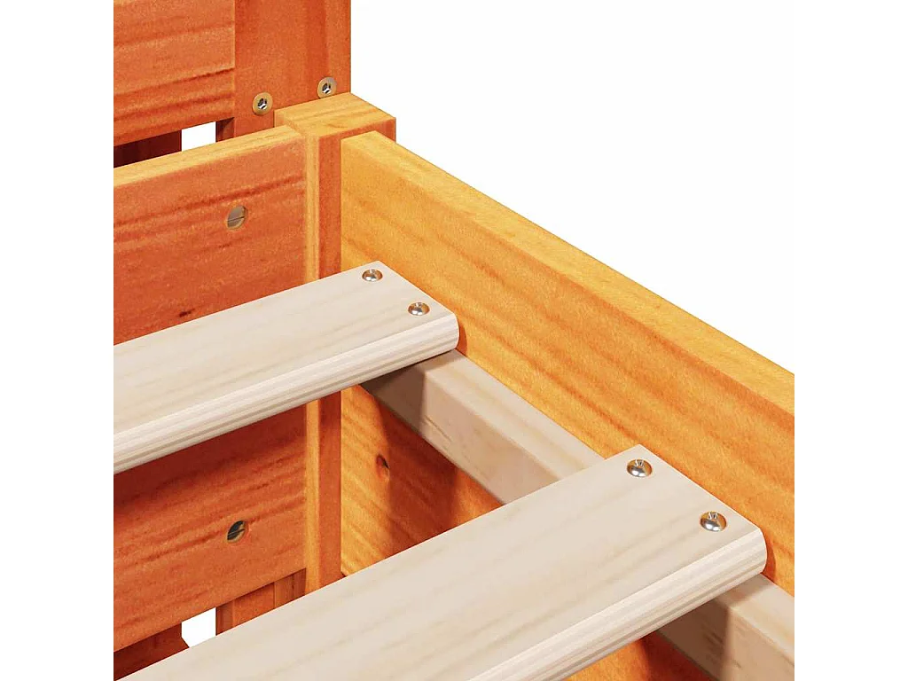 Cama sem colchão 140x190 cm pinho maciço castanho-mel