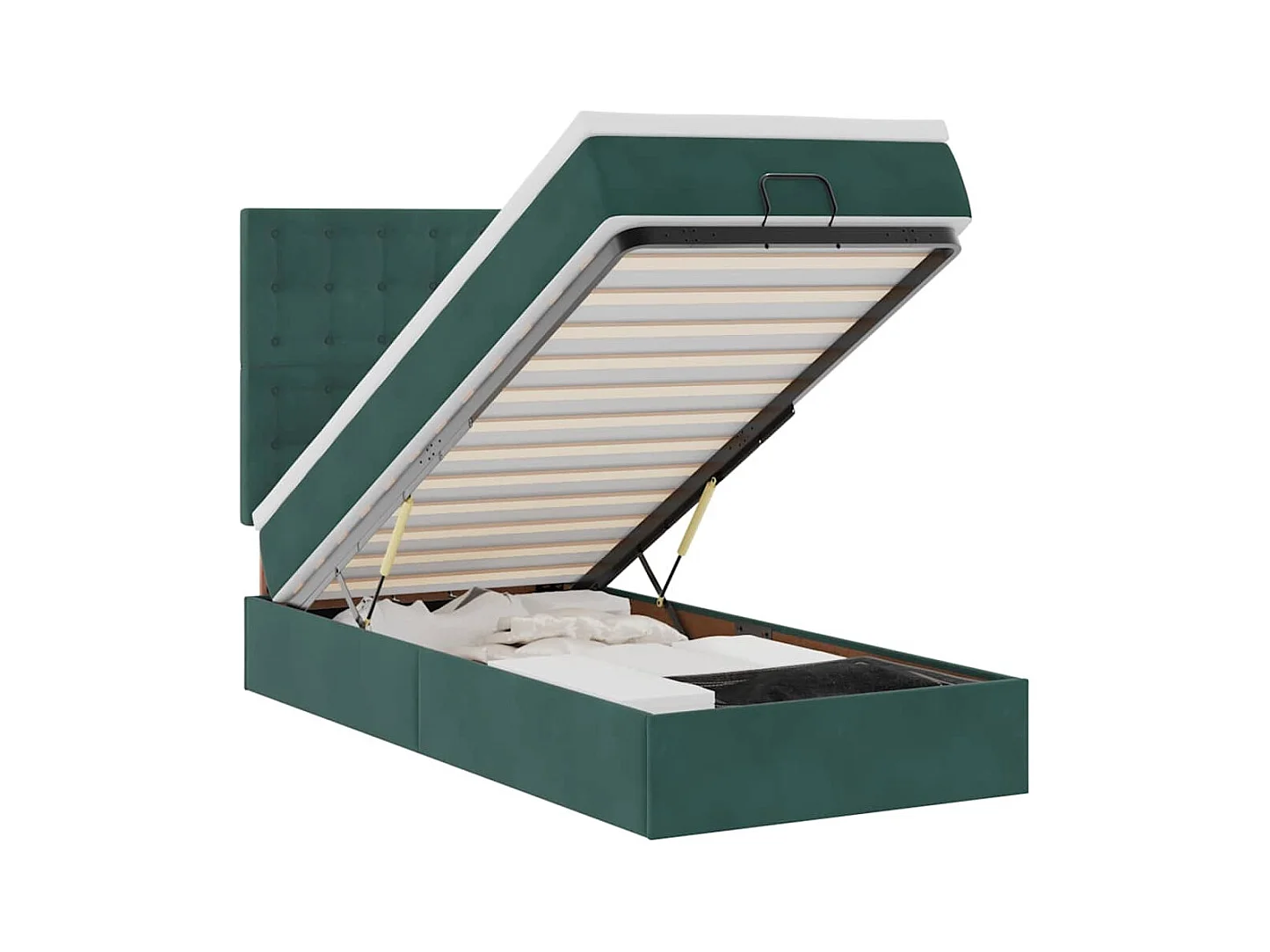 Struttura Letto Pouf con Materassi 90x200 cm in Velluto