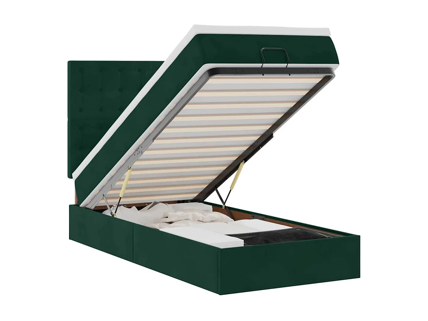 Struttura Letto Pouf con Materassi 90x200 cm in Velluto