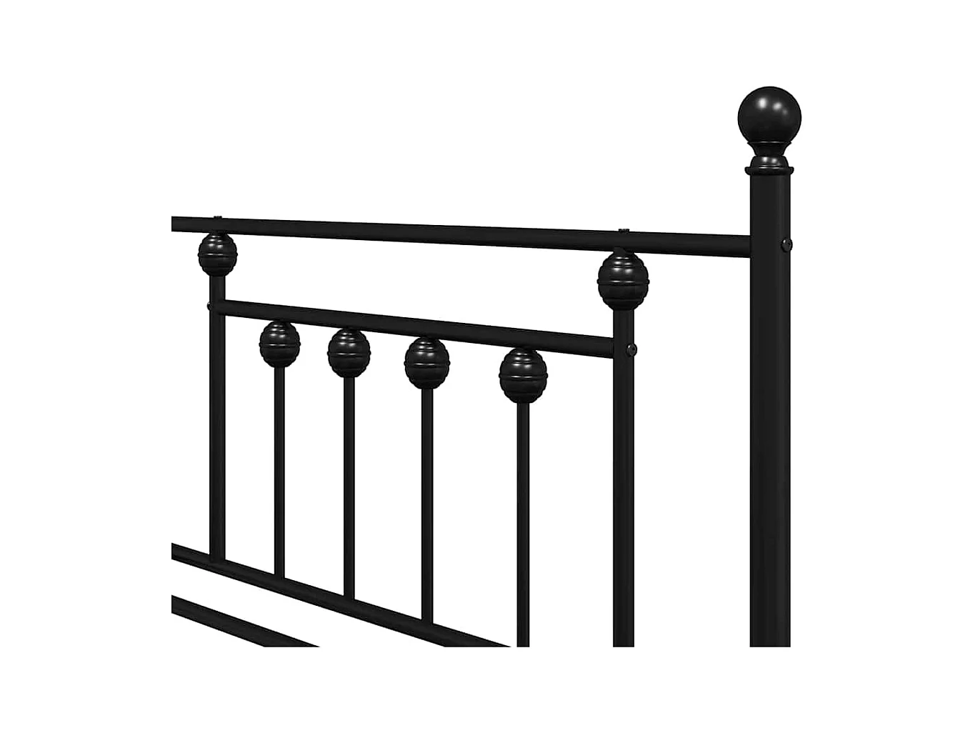 Cadre de lit de jour avec tête de lit Noir 90 x 200 cm Acier