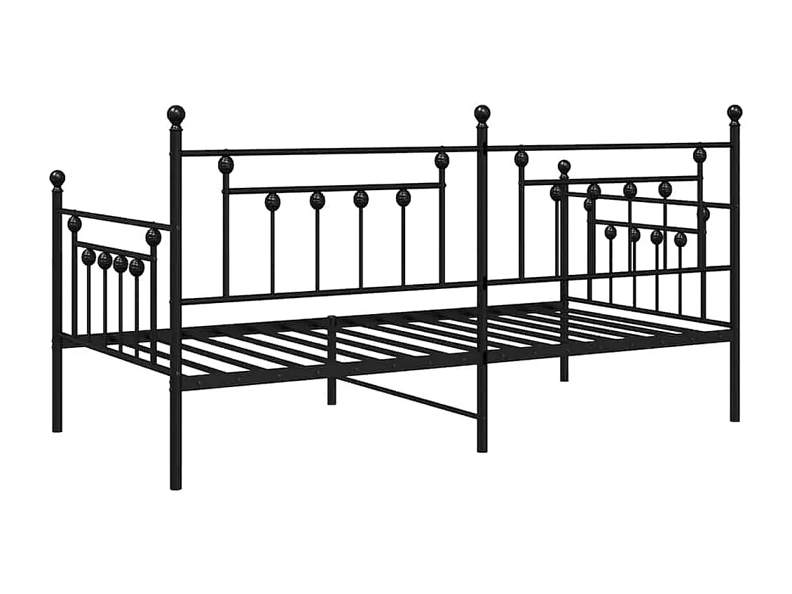 Tagesbettrahmen Schwarz 90 x 200 cm Stahl