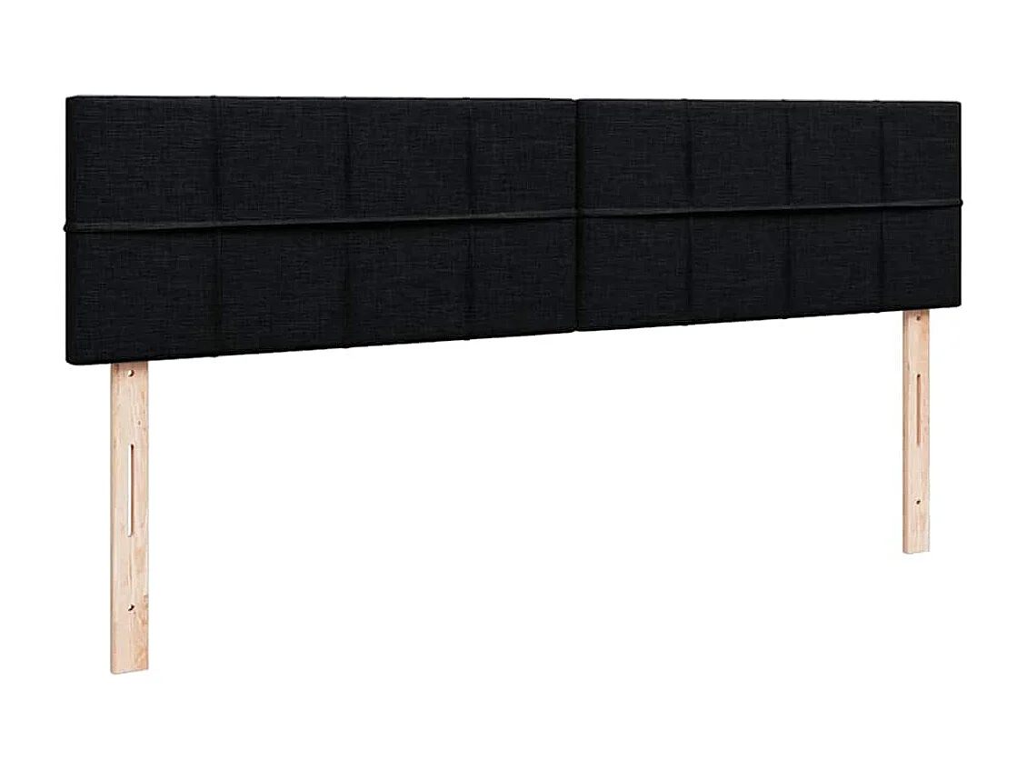 Struttura Letto Pouf con Materassi Nero 160x200 cm in Tessuto