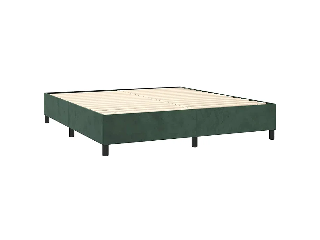 Boxspring met matras en LED fluweel donkergroen 180x200 cm