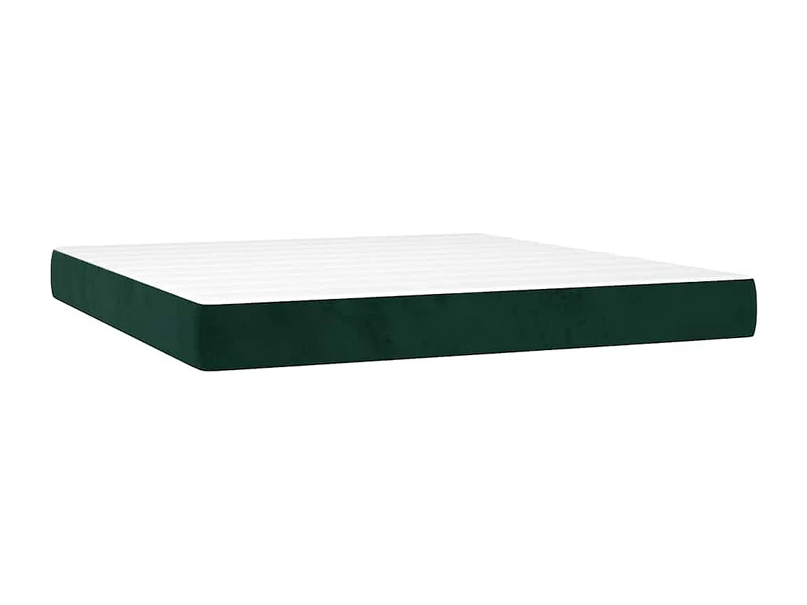 Boxspring met matras en LED fluweel donkergroen 180x200 cm