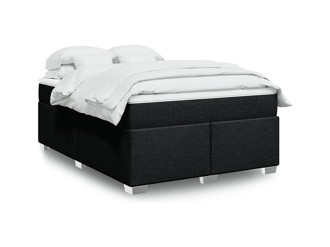 Boxspringbett mit Matratze Schwarz 160x200 cm Stoff