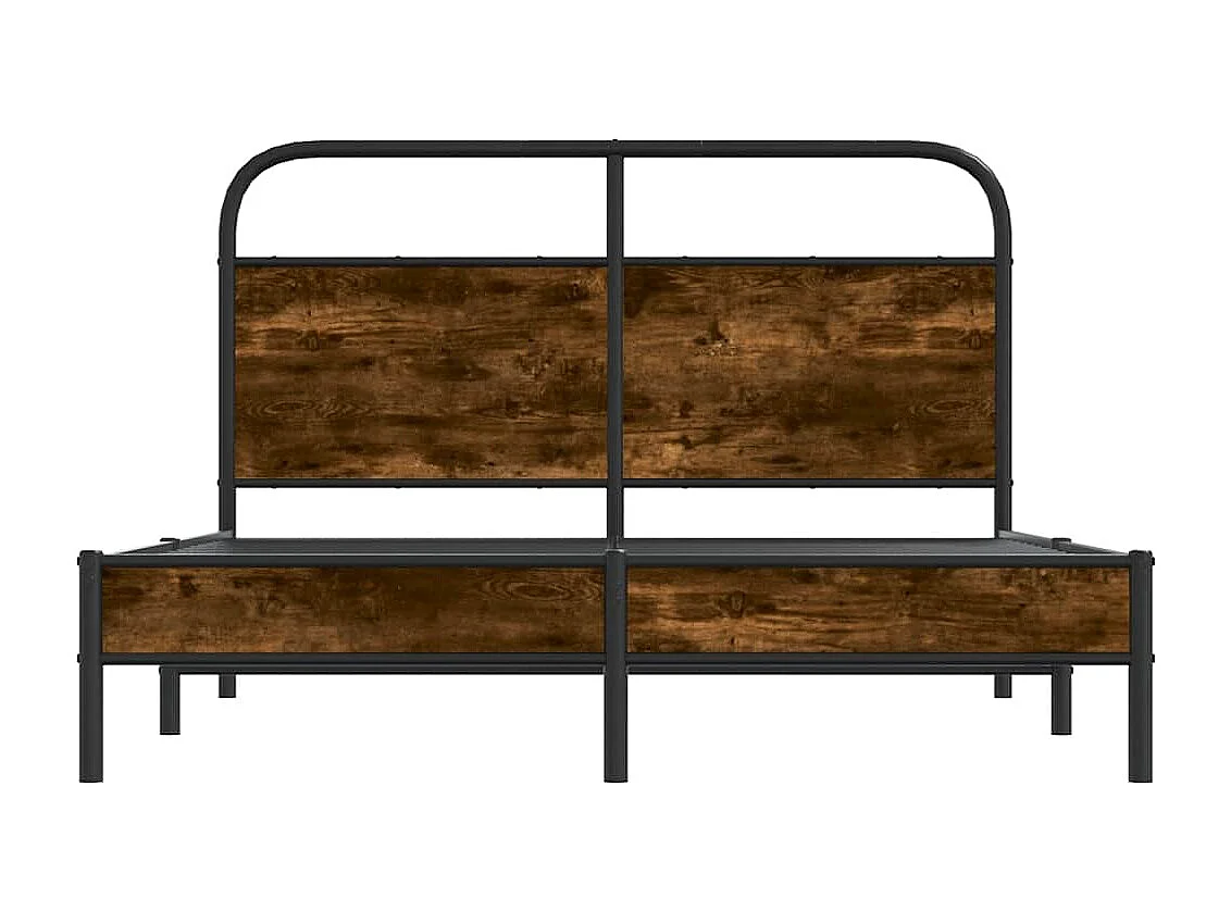 Cadre de lit sans matelas 140x190 cm chêne fumé bois ingénierie