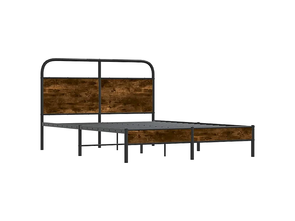Cadre de lit sans matelas 140x190 cm chêne fumé bois ingénierie