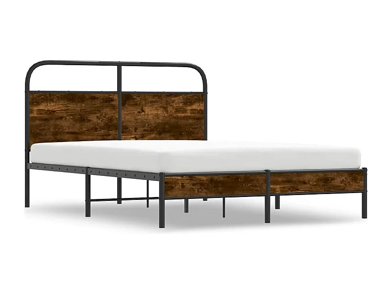Cadre de lit sans matelas 140x190 cm chêne fumé bois ingénierie
