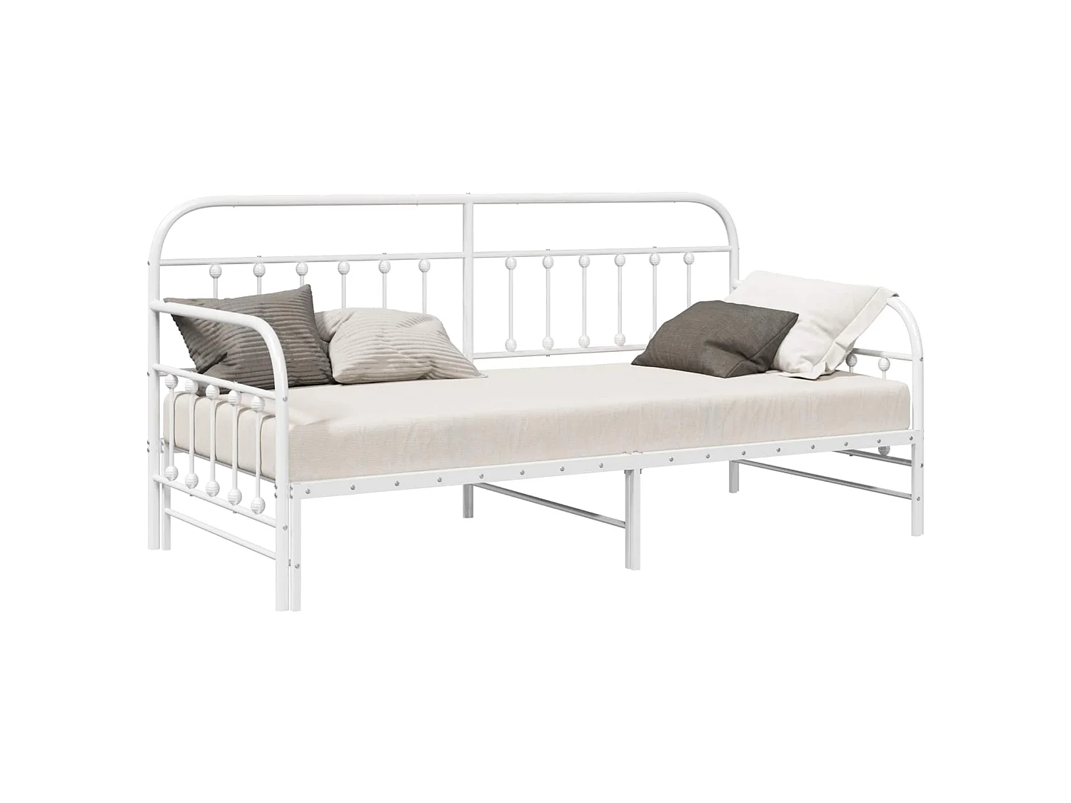 Cadre de lit de jour Blanc 90 x 190 cm Acier enduit de poudre