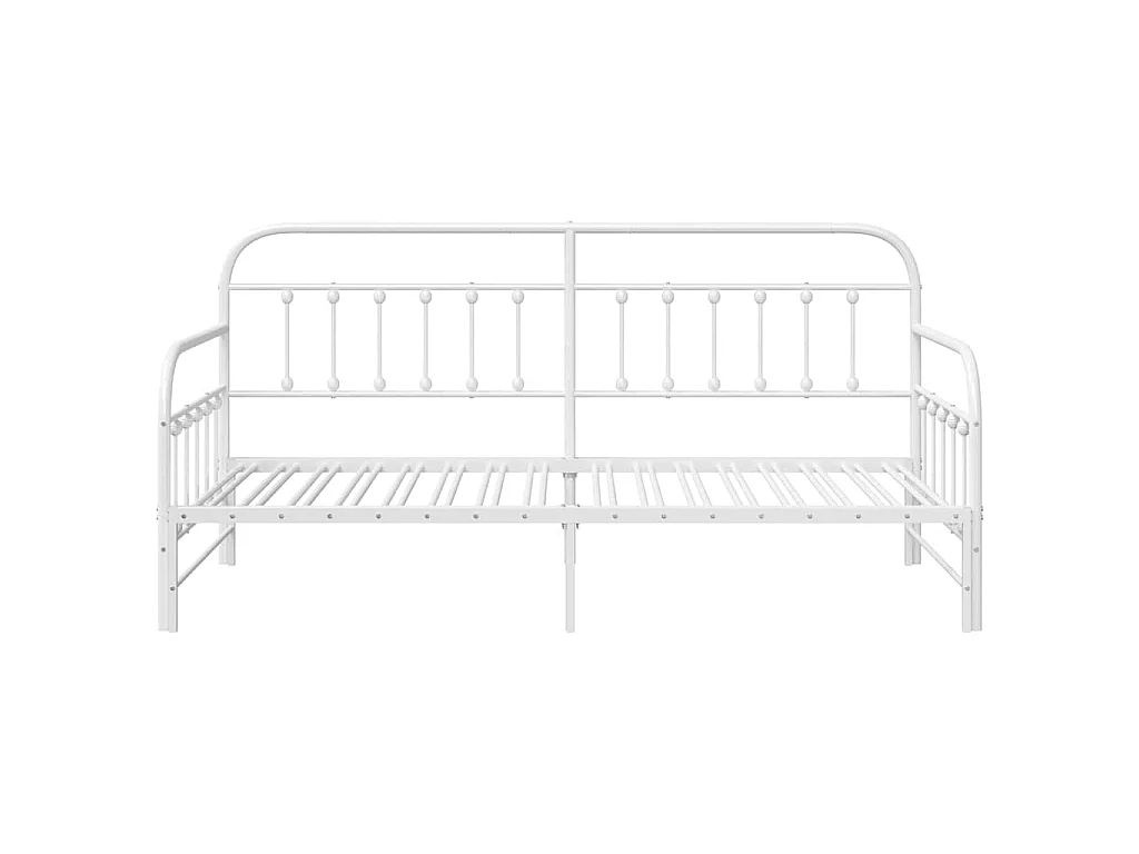 Cadre de lit de jour Blanc 90 x 190 cm Acier enduit de poudre